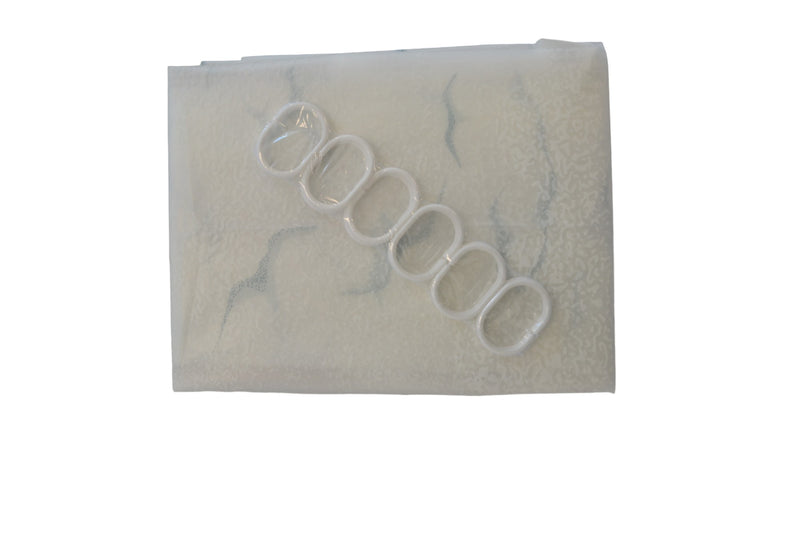 Douchegordijn - Model Transparant - 200 cm x 180 cm - Inclusief ringen - Polyester - Badgordijn