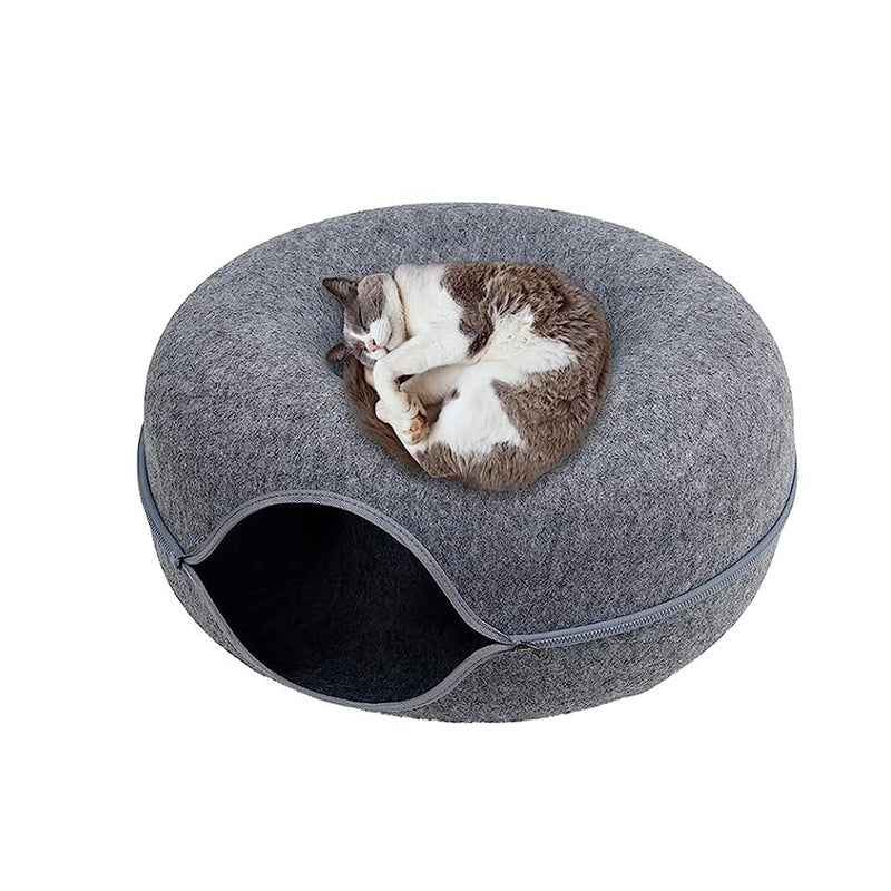 Donutmand voor Katten en Honden - Grijs - Diameter 61 cm - Kattenmand - Hondenmand