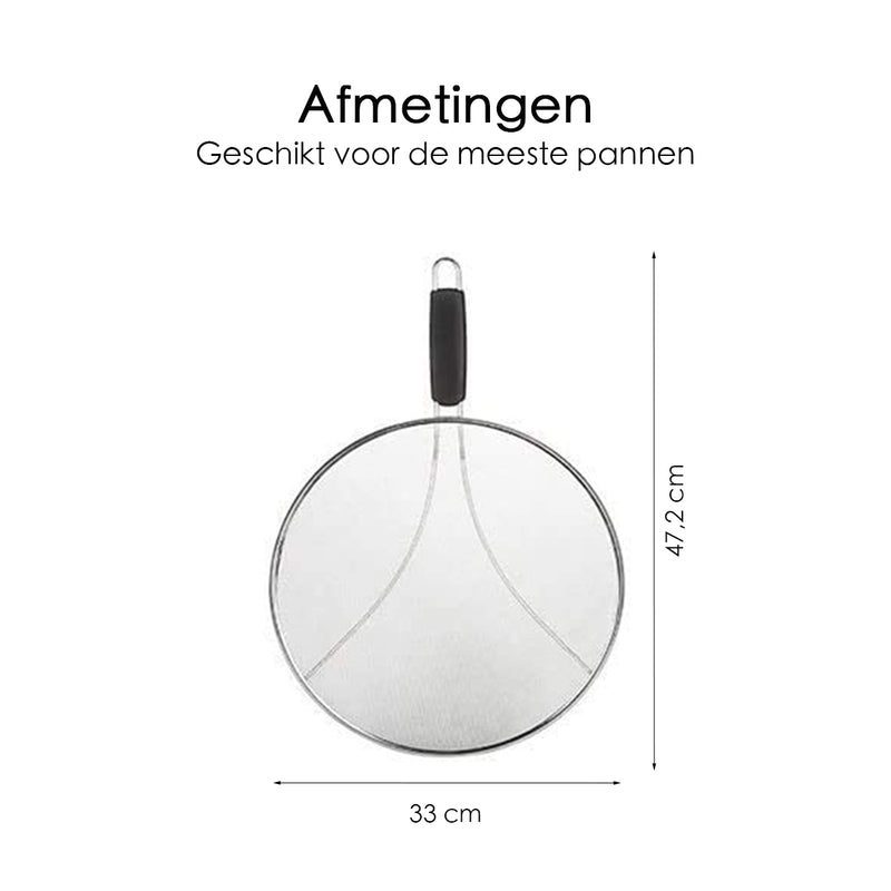 Anti Spatdeksel - Diameter 33 cm - Vaatwasserbestendig - Past op de meeste pannen