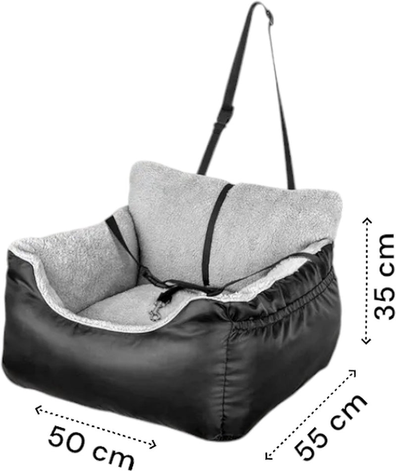 Autostoel Hond - Zwart - 50 x 55 x 35 cm - Hondenmand Met Veiligheidsr Autostoel Hond - Zwart - 50 x 55 x 35 cm - Hondenmand Met Veiligheidsr