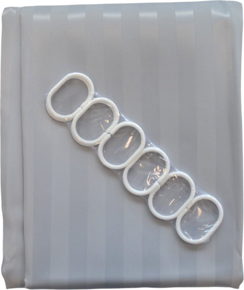 Duschvorhang – Grau – 180 cm x 180 cm – inklusive Ringen – Anti-Schimmel – Polyester – Badvorhang