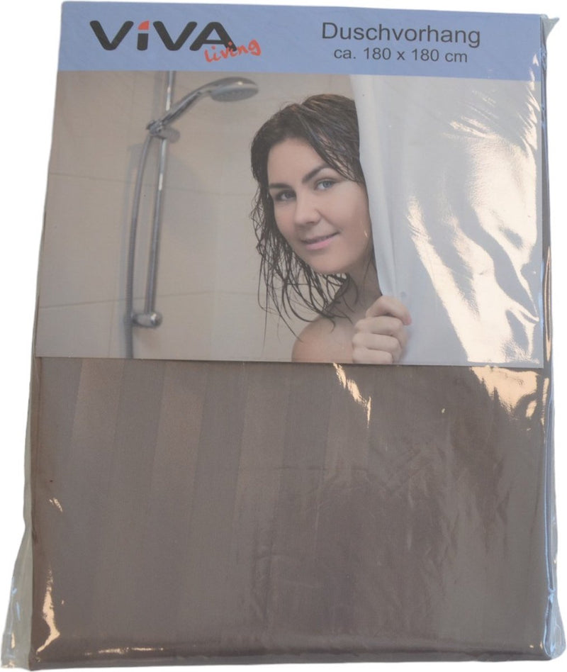 Duschvorhang – Grau – 180 cm x 180 cm – inklusive Ringen – Anti-Schimmel – Polyester – Badvorhang