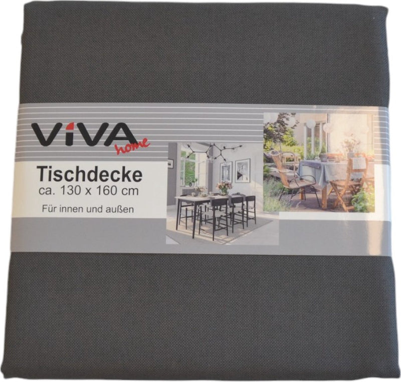 Tischdecke - 130 x 160 cm - Dunkelgrau - Tischwäsche - Für den Innen- und Außenbereich geeignet - Tischdecke - Tischtuch - Tischdecke