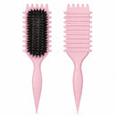 Krullenborstel voor Krullend Haar – Stylingborstel met Flexibele Pinnen – Haarborstel voor Ontwarren, Volume en Styling – Puntkam – Roze - Curl Brush