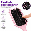 Krullenborstel voor Krullend Haar – Stylingborstel met Flexibele Pinnen – Haarborstel voor Ontwarren, Volume en Styling – Puntkam – Roze - Curl Brush
