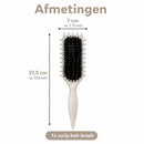 Krullenborstel voor Krullend Haar – Stylingborstel met Flexibele Pinnen – Haarborstel voor Ontwarren, Volume en Styling – Puntkam – Beige - Curl Brush