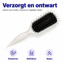 Krullenborstel voor Krullend Haar – Stylingborstel met Flexibele Pinnen – Haarborstel voor Ontwarren, Volume en Styling – Puntkam – Beige - Curl Brush