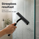 Raamwisser met Telescoopsteel - 120 cm Uitschuifbaar - Raamtrekker met Siliconen Wisser - Douchewisser - Raamwisser voor Douche, Tegels, Spiegels en Ramen - Inclusief Wandhouder & Microvezeldoek
