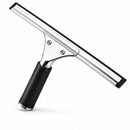 Raamtrekker 35 cm – Douchewisser – Wisser voor Douche, Ramen, Spiegel en Autoruit – RVS Glaswisser – Siliconen Raamwisser – Handtrekker – Douchetrekker Zwart/Zilver - Trekker