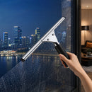 Raamtrekker 35 cm – Douchewisser – Wisser voor Douche, Ramen, Spiegel en Autoruit – RVS Glaswisser – Siliconen Raamwisser – Handtrekker – Douchetrekker Zwart/Zilver - Trekker