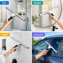 Raamtrekker 35 cm – Douchewisser – Wisser voor Douche, Ramen, Spiegel en Autoruit – RVS Glaswisser – Siliconen Raamwisser – Handtrekker – Douchetrekker Zwart/Zilver - Trekker