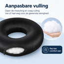 Oorkussen met Gat - Piercing Kussen - Donut Kussen voor Zijslapers - Kussen voor Gevoelige Oren - Verstelbare Vulling - Zwart