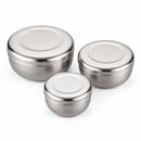 RVS Lunchbakjes Set met Deksel – 3 Delige Bewaarbakjes van RVS 304 – Herbruikbare Vershoudbakjes – Lunchbox Set – 170 ml, 320 ml & 420 ml