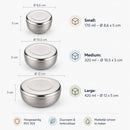RVS Lunchbakjes Set met Deksel – 3 Delige Bewaarbakjes van RVS 304 – Herbruikbare Vershoudbakjes – Lunchbox Set – 170 ml, 320 ml & 420 ml