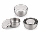 RVS Lunchbakjes Set met Deksel – 3 Delige Bewaarbakjes van RVS 304 – Herbruikbare Vershoudbakjes – Lunchbox Set – 170 ml, 320 ml & 420 ml