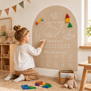 Magnetische muursticker - Magneetbord Muur Zelfklevend 90 x 110 cm – Beige – Magnetisch Whiteboard Zonder Boren – Krijtbord Sticker – Planbord – Familieplanner – Kinderkamer – Inclusief Magneetset