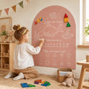 Magneetbord Muur Zelfklevend 80 x 100 cm – Roze – Magnetisch Whiteboard Zonder Boren – Krijtbord Sticker – Planbord – Familieplanner – Kinderkamer – Inclusief Magneetset