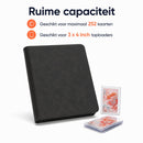 Toploader Binder – 252 Speelkaarten – Verzamelmap voor 3 x 4 inch Toploaders – Kaartenmap – 9 Pocket – Zwart Marmer