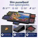 Puzzelbord met Opberglades voor 1.500 Stukjes – Opvouwbare Puzzelmat – 6 Sorteerlades – Verplaatsbaar Puzzelbord – Puzzel Plateau van Vilt