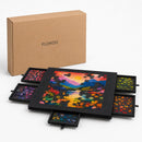 Puzzelbord met Opberglades voor 1.500 Stukjes – Opvouwbare Puzzelmat – 6 Sorteerlades – Verplaatsbaar Puzzelbord – Puzzel Plateau van Vilt
