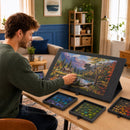 Puzzelbord met Opberglades voor 1.500 Stukjes – Opvouwbare Puzzelmat – 6 Sorteerlades – Verplaatsbaar Puzzelbord – Puzzel Plateau van Vilt