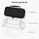 Accessoires Set Geschikt voor PlayStation Portal – Hardcase Opbergetui – Transparante Beschermhoes – Screenprotector – PS5 Portal Case – Zwart