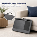 Laptoptafel voor op Schoot – Laptopkussen – Laptopbureau – Laptopstandaard – Met Muismat – Tablet- en Telefoonsleuf – Geschikt voor 14 t/m 17 Inch Laptops – Grijs