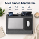 Laptoptafel voor op Schoot – Laptopkussen – Laptopbureau – Laptopstandaard – Met Muismat – Tablet- en Telefoonsleuf – Geschikt voor 14 t/m 17 Inch Laptops – Grijs