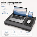 Laptoptafel voor op Schoot – Laptopkussen – Laptopbureau – Laptopstandaard – Met Muismat – Tablet- en Telefoonsleuf – Geschikt voor 14 t/m 17 Inch Laptops – Grijs