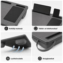 Laptoptafel voor op Schoot – Laptopkussen – Laptopbureau – Laptopstandaard – Met Muismat – Tablet- en Telefoonsleuf – Geschikt voor 14 t/m 17 Inch Laptops – Grijs
