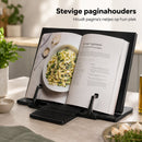 Boekenstandaard Verstelbaar – Boekenhouder – Kookboekstandaard – Leesstandaard – Documenthouder – Tabletstandaard – Opvouwbaar – Zwart