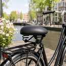 Rokzadel - Fietszadel Comfort met 3-Veersysteem – Breed Fietszadel – Schokabsorberend – Zacht Zadel voor Stadsfiets, E-bike, Hybride en Trekkingfiets – Zwart