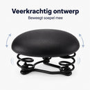 Rokzadel - Fietszadel Comfort met 3-Veersysteem – Breed Fietszadel – Schokabsorberend – Zacht Zadel voor Stadsfiets, E-bike, Hybride en Trekkingfiets – Zwart