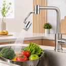 Kraanverlengstuk 1080° Draaibaar – Waterbesparende Kraan Opzetstuk – 2 Waterstanden – M22 Binnendraad & M24 Buitendraad – Universeel voor Keuken- en Badkamerkraan – Chroom