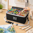 Alcohol Markers 262 Kleuren – Dubbelzijdige Tekenstiften Set – Illustratie Markers met Luxe Opbergtas – Inclusief Schouderriem – Voor Tekenen, Manga, Handlettering & Schetsen
