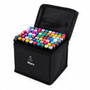 Alcohol Markers 80 Kleuren – Dubbelzijdige Stiften Set – Illustratie Markers met Opbergtas – Sneldrogende Tekenstiften – Voor Tekenen, Schetsen, Manga & Kalligrafie