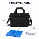 Koeltas met Koelelementen – 15L Lunchtas – Geïsoleerde Koeltas – Koeltas voor Werk, Picknick en Camping – Waterdicht – Zwart