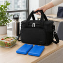 Koeltas met Koelelementen – 15L Lunchtas – Geïsoleerde Koeltas – Koeltas voor Werk, Picknick en Camping – Waterdicht – Zwart