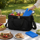 Koeltas met Koelelementen – 15L Lunchtas – Geïsoleerde Koeltas – Koeltas voor Werk, Picknick en Camping – Waterdicht – Zwart