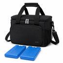 Koeltas met Koelelementen – 15L Lunchtas – Geïsoleerde Koeltas – Koeltas voor Werk, Picknick en Camping – Waterdicht – Zwart