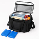 Koeltas met Koelelementen – 15L Lunchtas – Geïsoleerde Koeltas – Koeltas voor Werk, Picknick en Camping – Waterdicht – Zwart