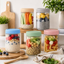 Overnight Oats Beker - Glazen Voorraadpotten Set – 6x 480 ml – Luchtdichte Bewaarpotten – Inclusief Marker – Glazen Potten met Deksel – Meal Prep – Keuken Organizer
