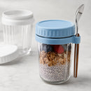 Overnight Oats Potjes Glas – Set van 4 – 400 ml – Inclusief Lepels – Meal Prep Potjes – Yoghurt Bekers met Deksel – To Go Ontbijtpotjes
