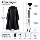 Kapperscape Set 6-delig – Waterafstotende Knipcape – Inclusief Nekborstel, Knipkam, Puntkam & Haarclips – Voor Thuis en Salon