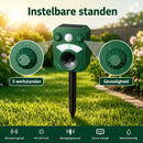 Ultrasone Kattenverjager op Zonne-energie – Dierenverjager met Bewegingssensor – Marterverjager – Waterdicht IP44 – Verjaagt Katten, Marters, Konijnen en Ongedierte
