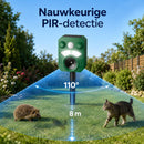Ultrasone Kattenverjager op Zonne-energie – Dierenverjager met Bewegingssensor – Marterverjager – Waterdicht IP44 – Verjaagt Katten, Marters, Konijnen en Ongedierte