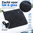 Microvezel Droogdoek Auto 60 x 40 cm - Autodroogdoek - Poetsdoek Zwart - 5 stuks