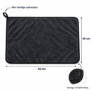 Microvezel Droogdoek Auto 60 x 40 cm - Autodroogdoek - Poetsdoek Zwart - 5 stuks