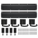 Fietsenrek Muur voor 4 Fietsen – Fiets Ophangsysteem Wand – Fietshouder met Rails & 8 Haken – Fiets Muurbeugel voor Garage en Schuur – Zwart