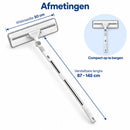 Raamwisser met Telescopische Steel – 2-in-1 Raamreiniger met Microvezel Inwasser – Uitschuifbaar 87-145 cm – 30 cm Wisser – Draaibare Kop